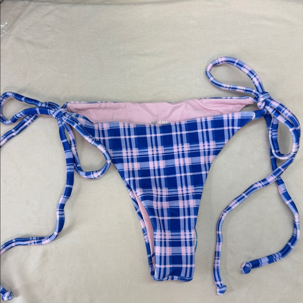 FRANKIES BIKINIS x GIGI HADID Keira Bikini Bottom in Plaid Size S - Picture 2 of 5